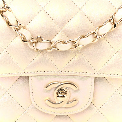 Chanel Iridescent Lambskin Quilted Mini Rectangular Flap Ivory 8 of 11