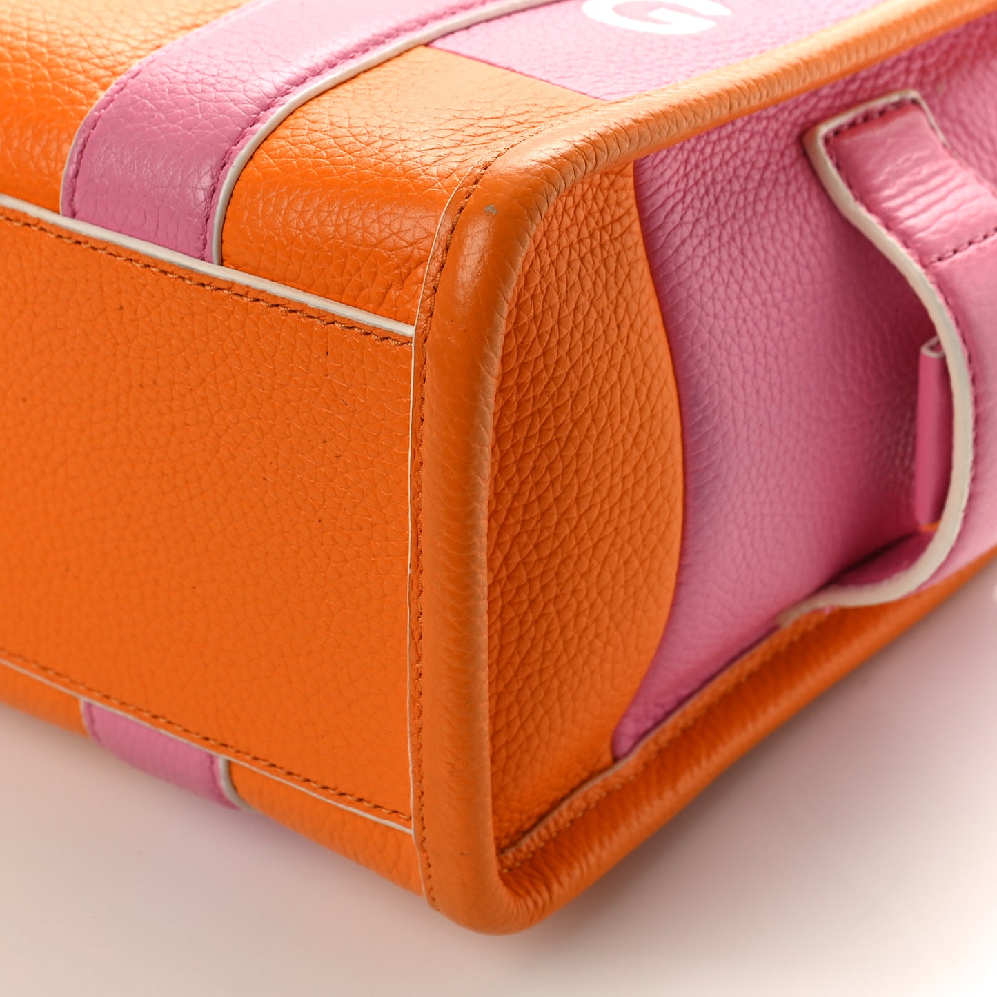 Grained Calfskin Small The Tote Bag Pink Orange