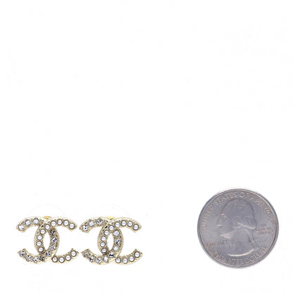 Chanel Crystal Pearl CC Earrings Gold 2 of 5