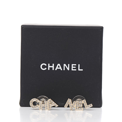 Chanel Crystal Pearl Signature Stud Earrings Gold 5 of 5