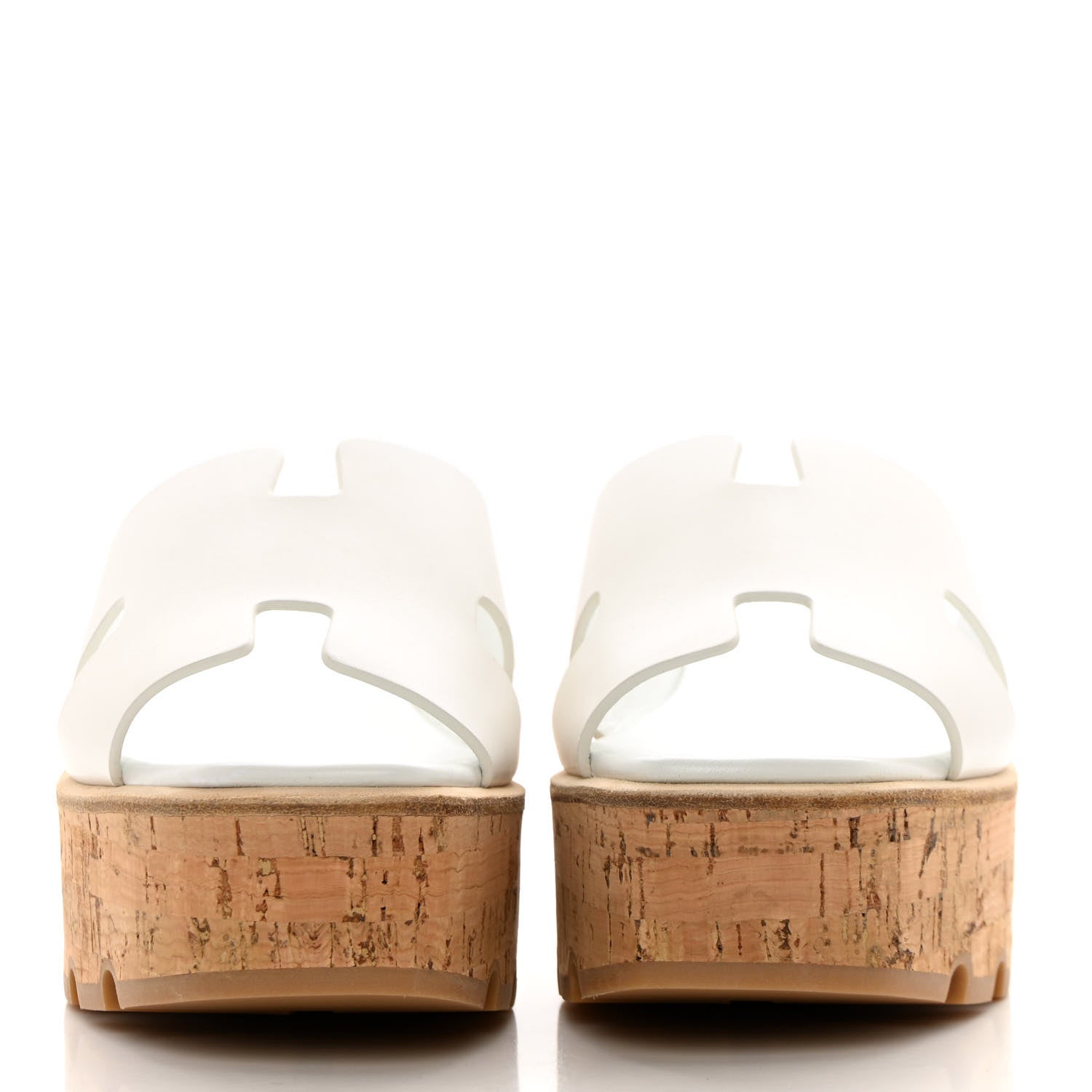 Hermes Calfskin Cork Eze 30 Sandals 39 White 2 of 9