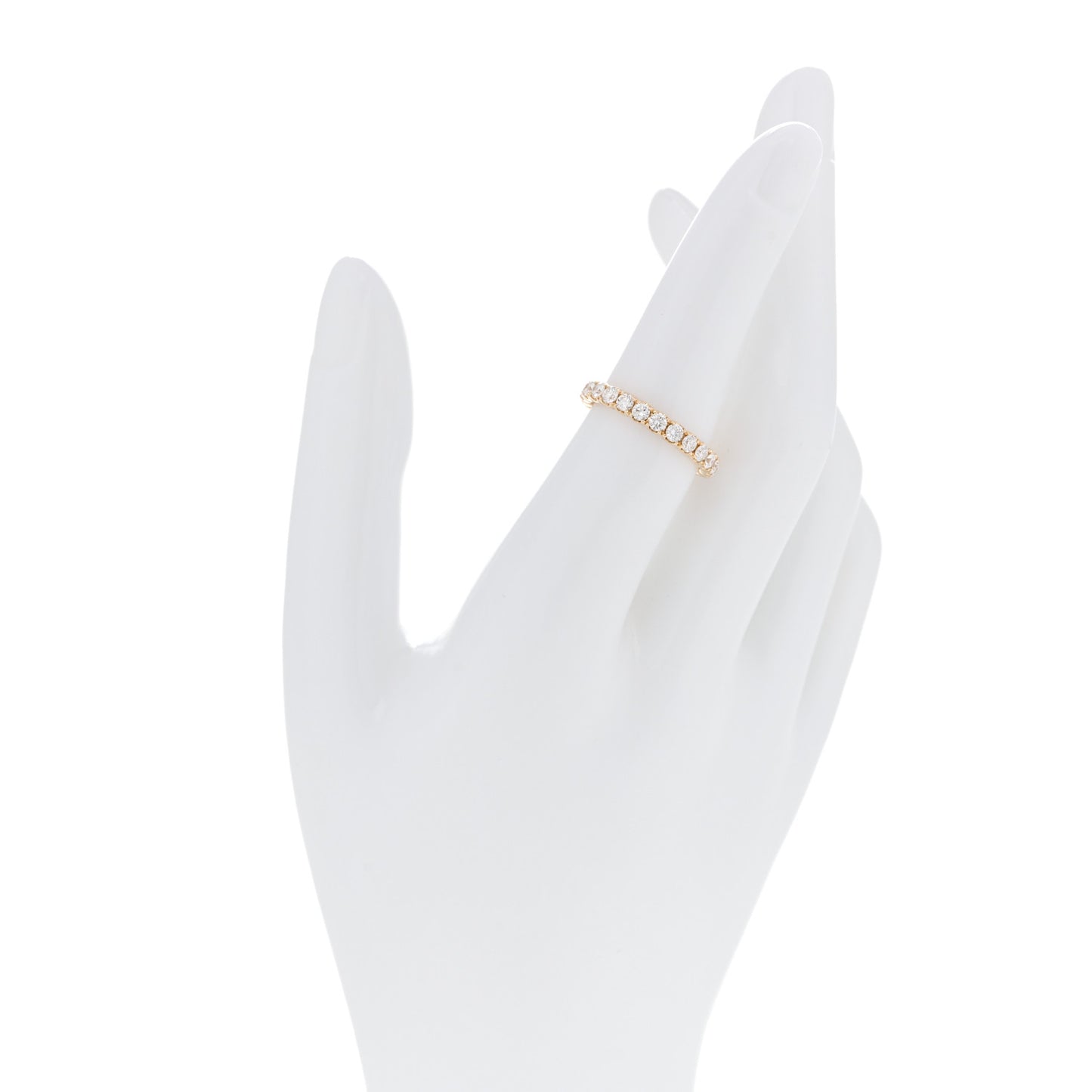 18K Yellow Gold Diamond 1.08ct Full Eternity Band Ring 53 6.25