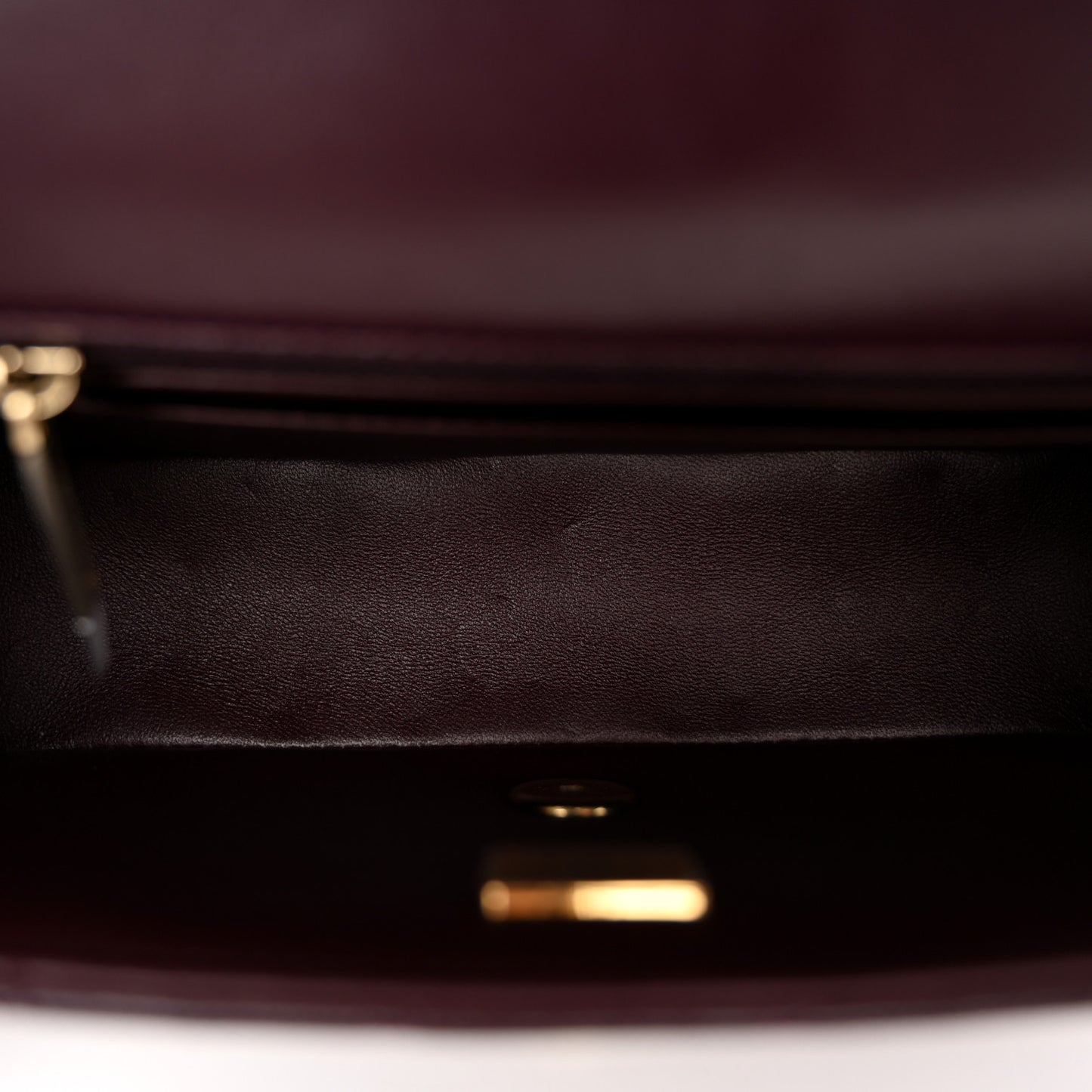 Lambskin Quilted Mini Rectangular Flap Burgundy