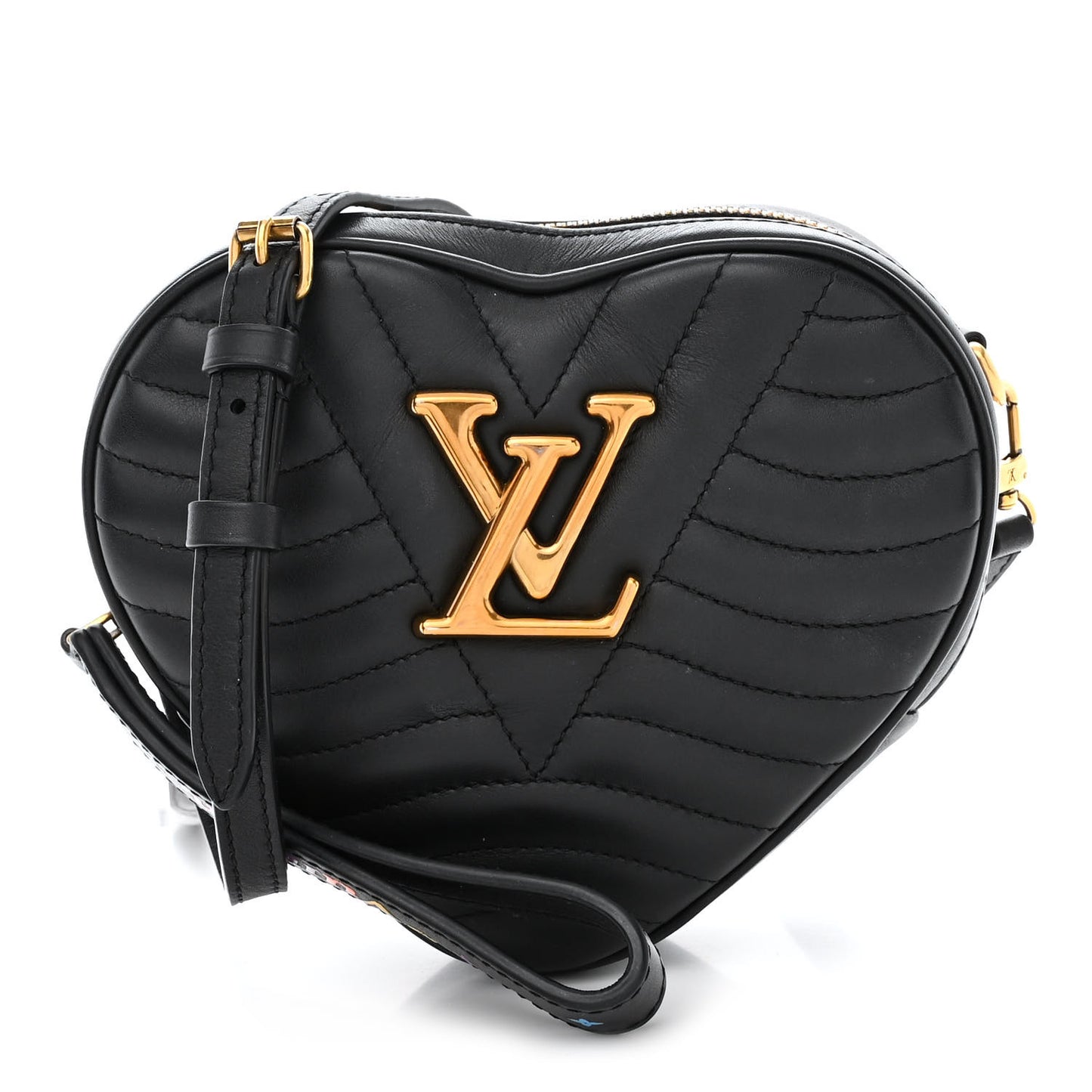 Calfskin New Wave Heart Bag Black