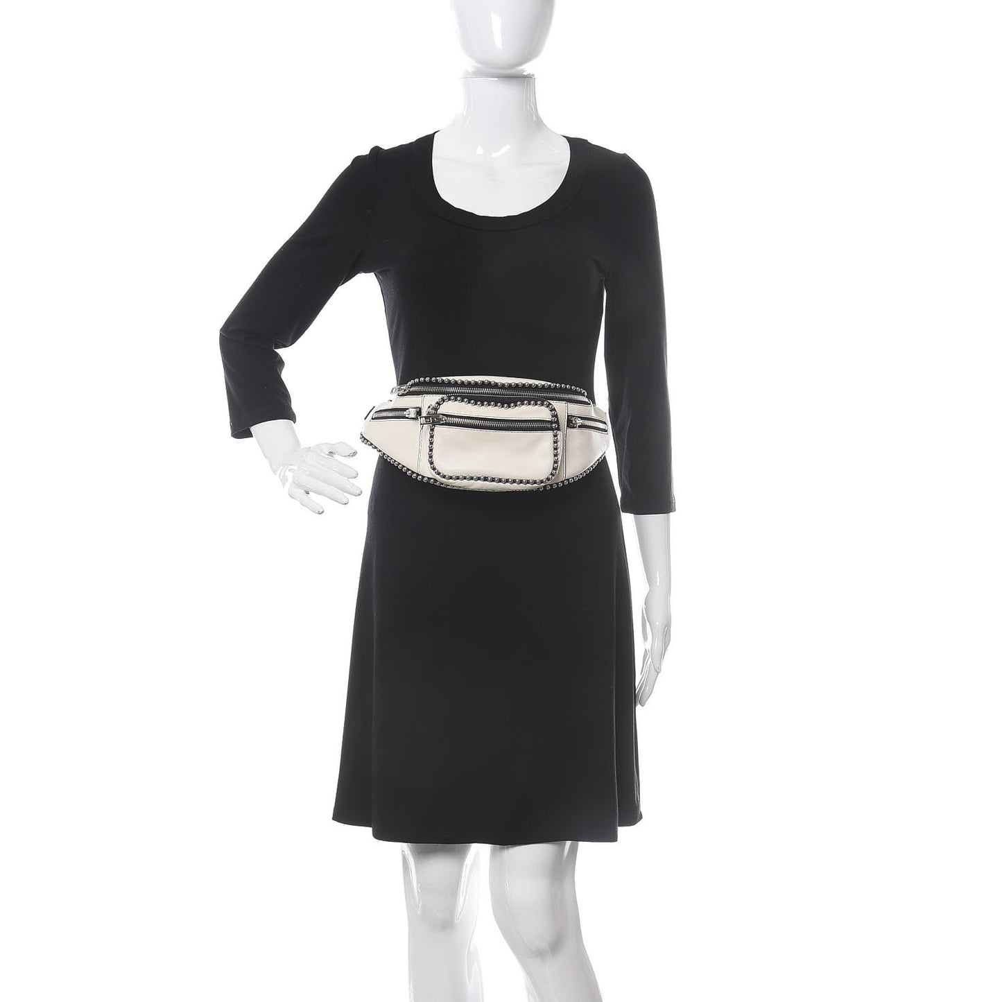 Lambskin Attica Studded Belt Bag White
