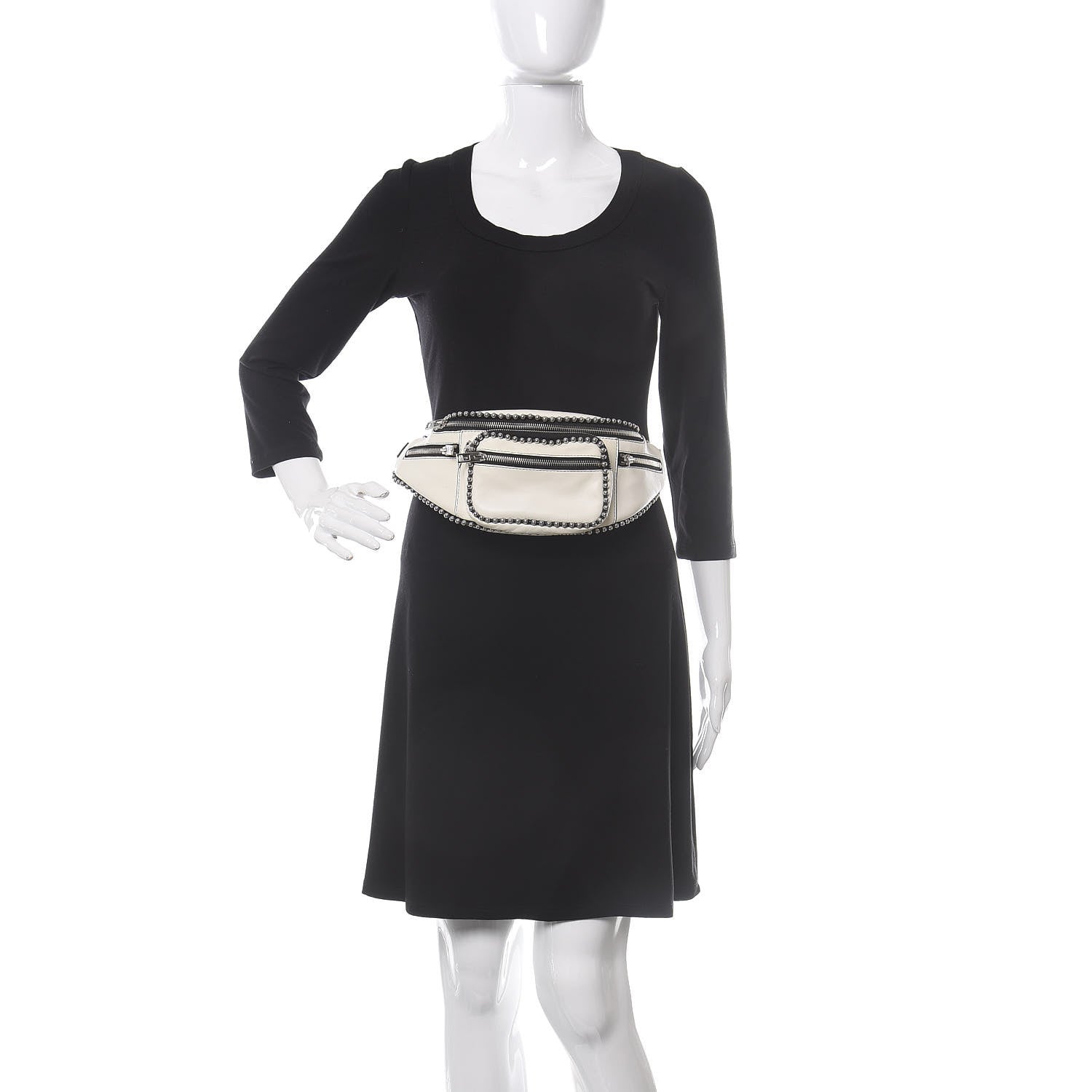 Alexander Wang Lambskin Attica Studded Belt Bag White 2 of 10