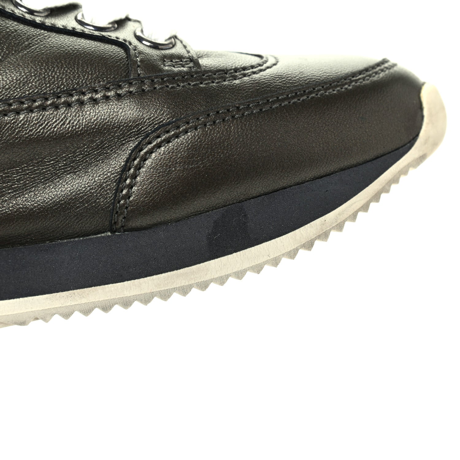 Hermes Metallic Nappa Womens Trail Sneakers 36 Black 9 of 13