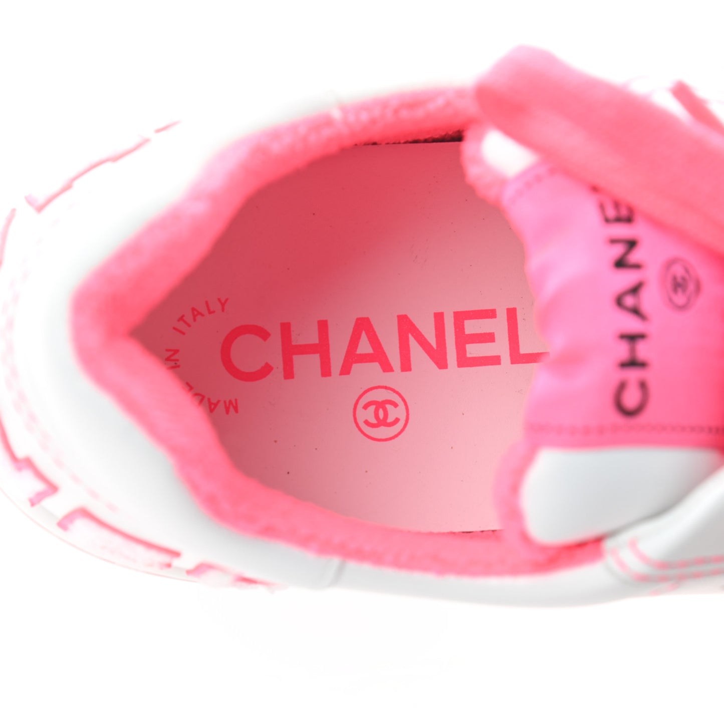 Calfskin Womens Logo Sneakers 40 Fuchsia White