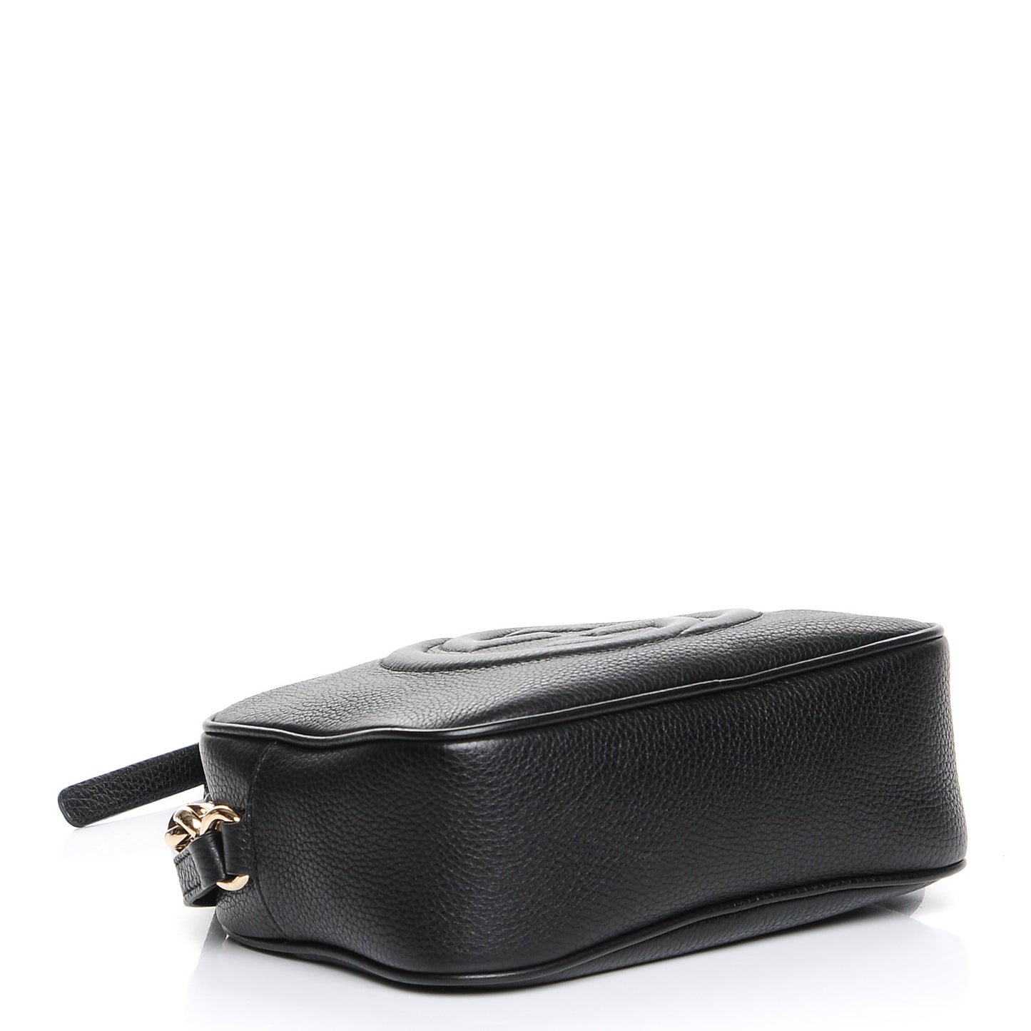 Pebbled Calfskin Small Soho Disco Bag Black