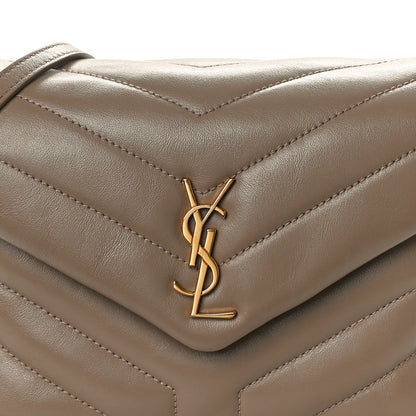 Saint Laurent Calfskin Y Quilted Monogram Toy Loulou Crossbody Bag Taupe 8 of 10