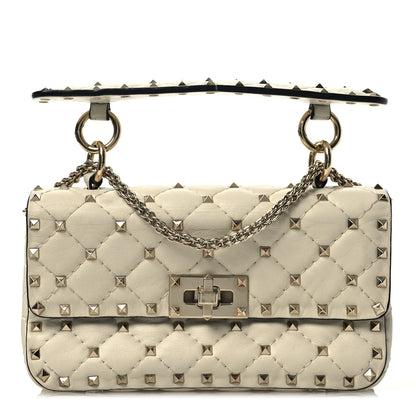 Valentino Garavani Nappa Small Rockstud Spike Shoulder Bag Light Ivory 1 of 15