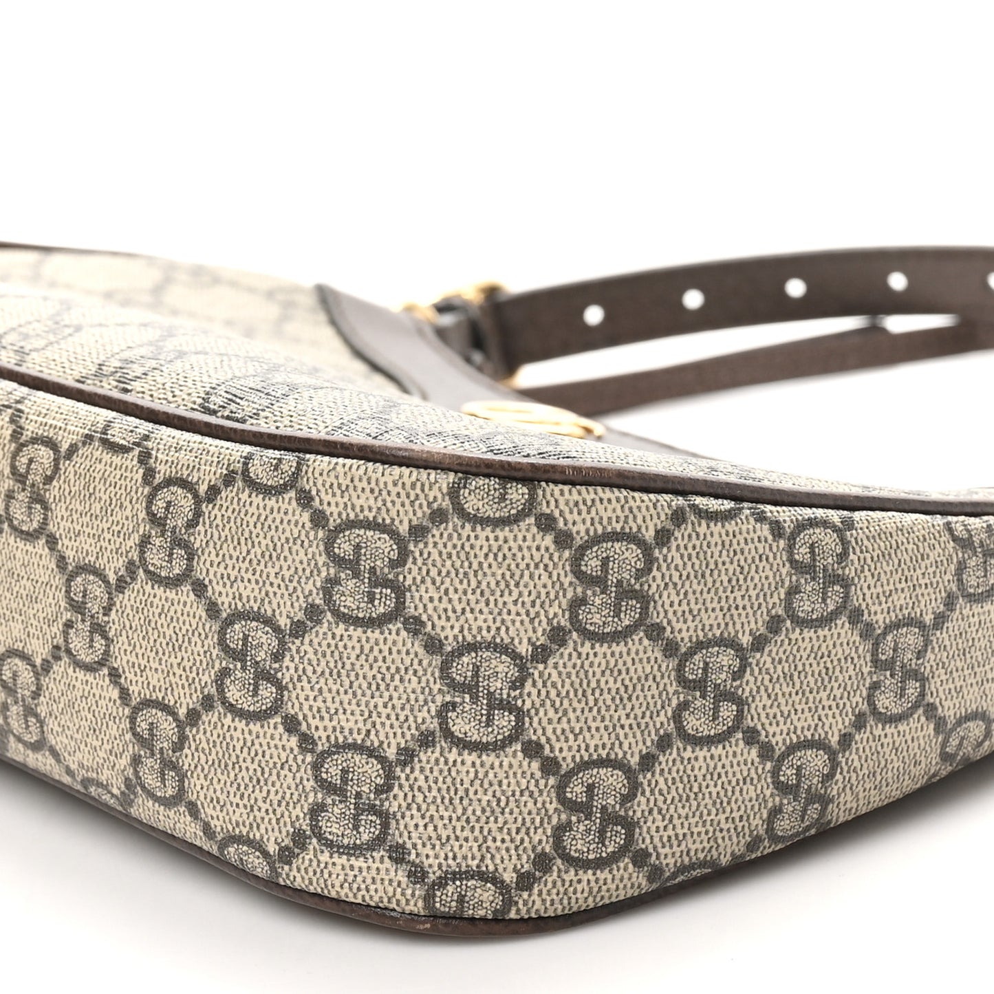 GG Supreme Monogram Textured Dollar Calfskin Small Ophidia Hobo Beige Ebony New Acero