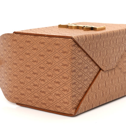 Saint Laurent Calfskin Monogram Take Away Box Dusty Vintage Brown Gold 9 of 11