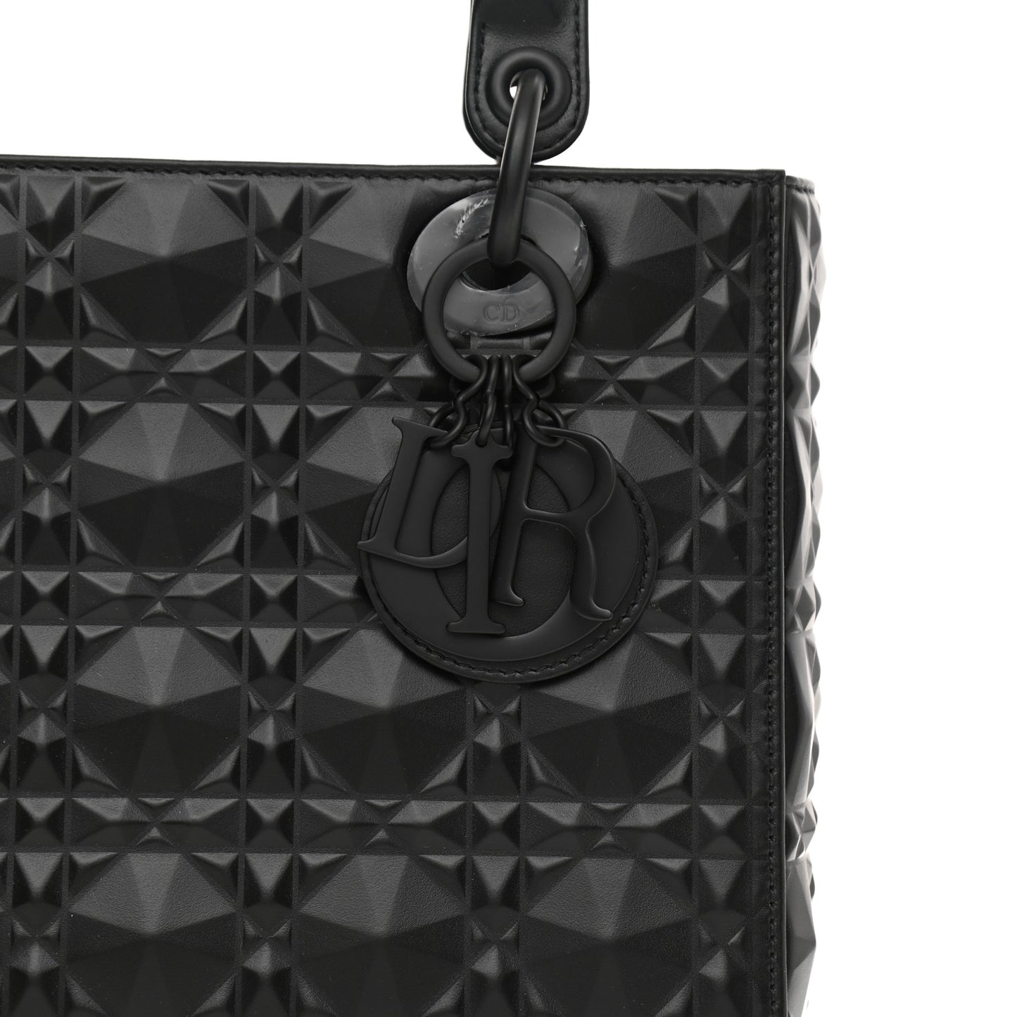 Calfskin Cannage Diamond Cannage Medium Lady Dior Black