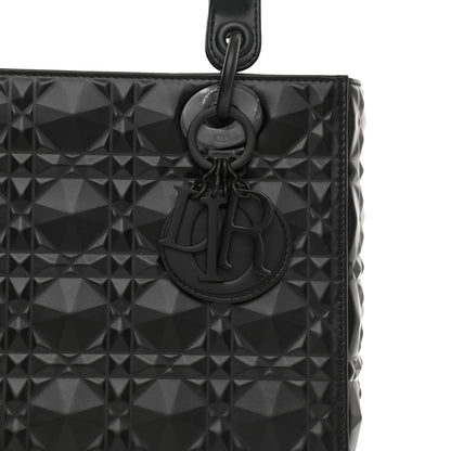 Christian Dior Calfskin Cannage Diamond Cannage Medium Lady Dior Black 8 of 10