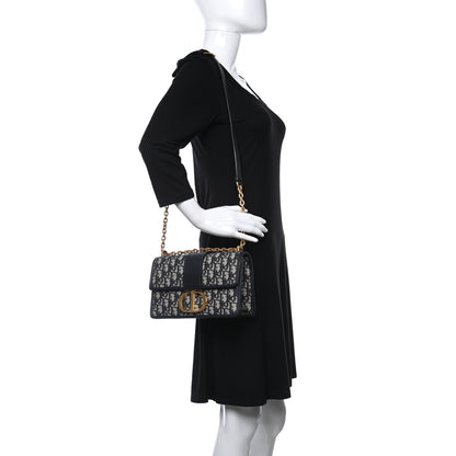 Christian Dior Oblique 30 Montaigne Chain Flap Bag Blue 2 of 10
