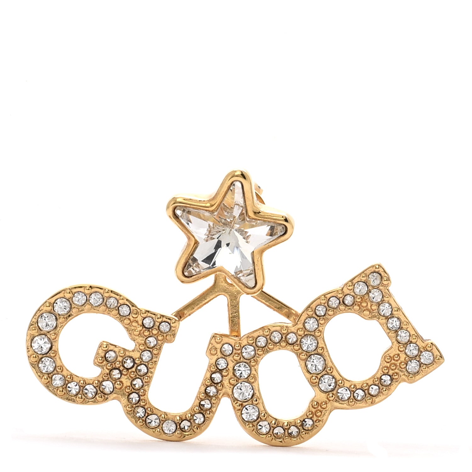 Gucci Crystal Star Logo Single Earring Gold 1 of 5