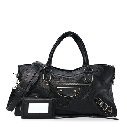 Balenciaga Chevre Silver Metallic Edge Hardware Part Time Black 1 of 7