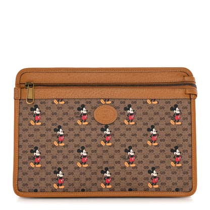Gucci X DISNEY Mini Vintage GG Supreme Monogram Mickey Mouse Documents Holder Beige Vintage Sun Oil 1 of 10