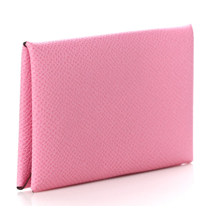 Hermes Epsom Calvi Card Case 5P Pink 3 of 10