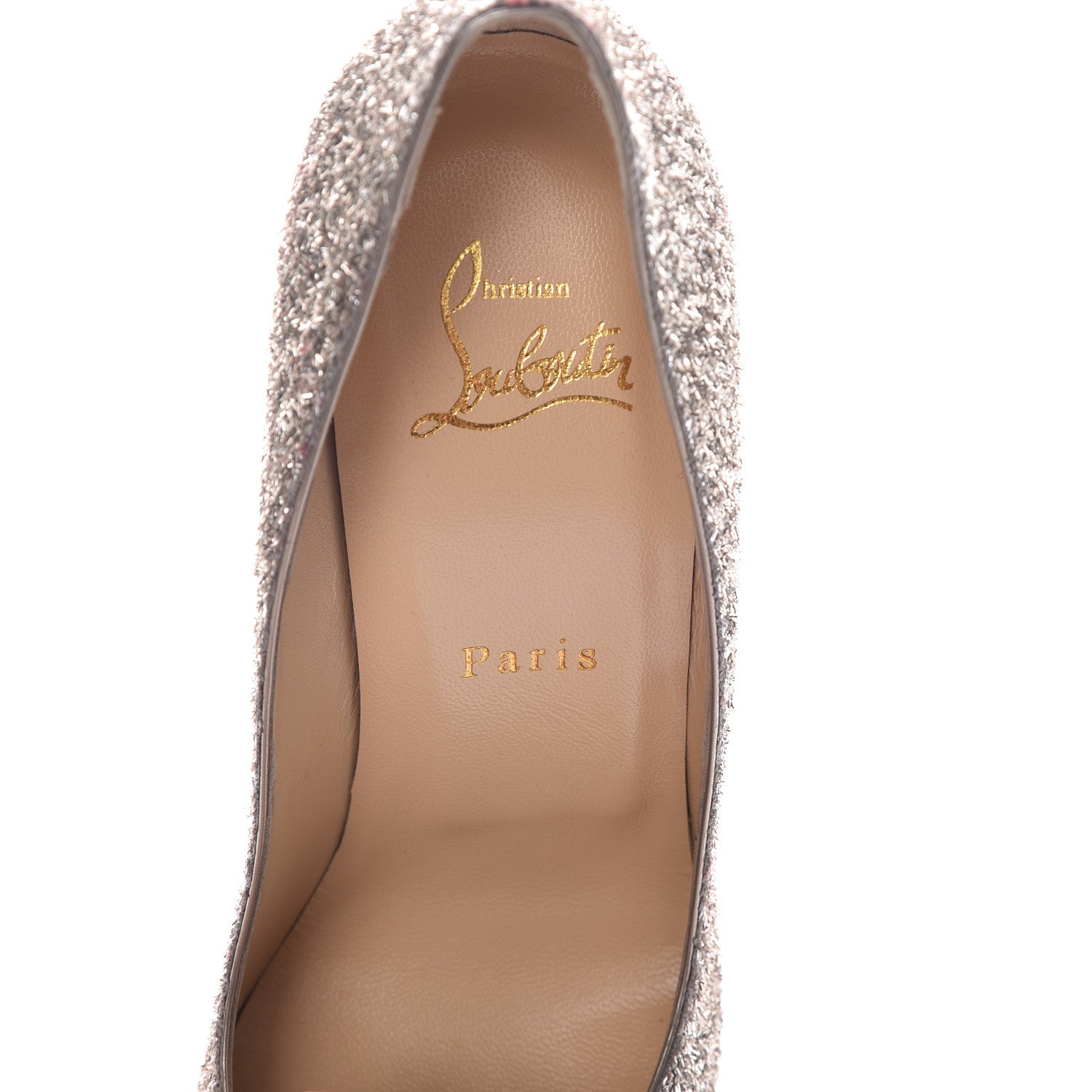 Christian Louboutin Glitter Givre Fifille 100 Pumps 37.5 Perle 6 of 9