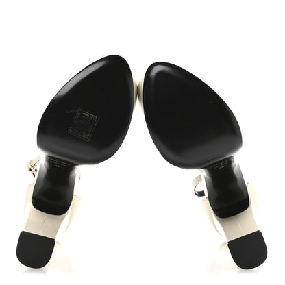 Saint Laurent Lambskin Jodie Platform Sandals 38 Pearl 6 of 9