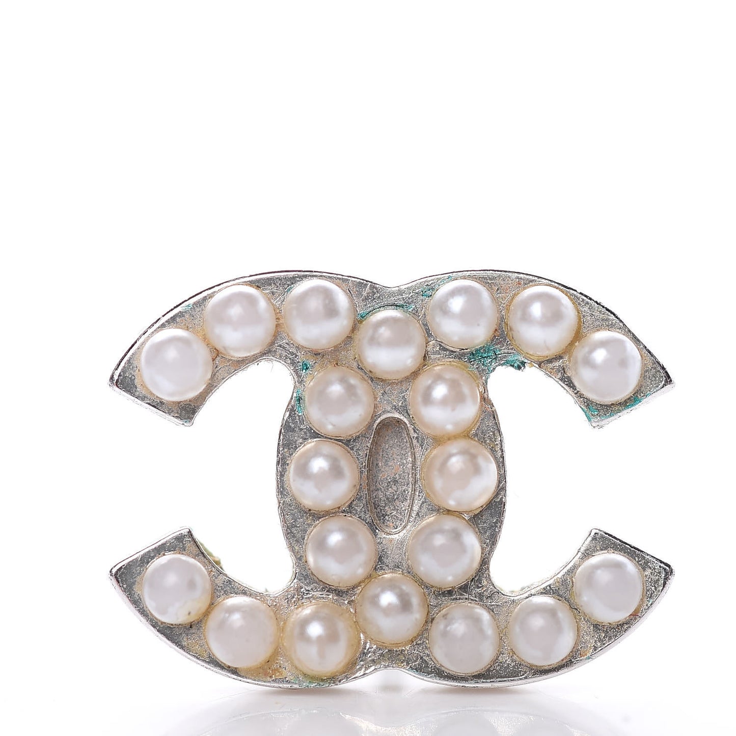 Pearl CC Earrings Silver