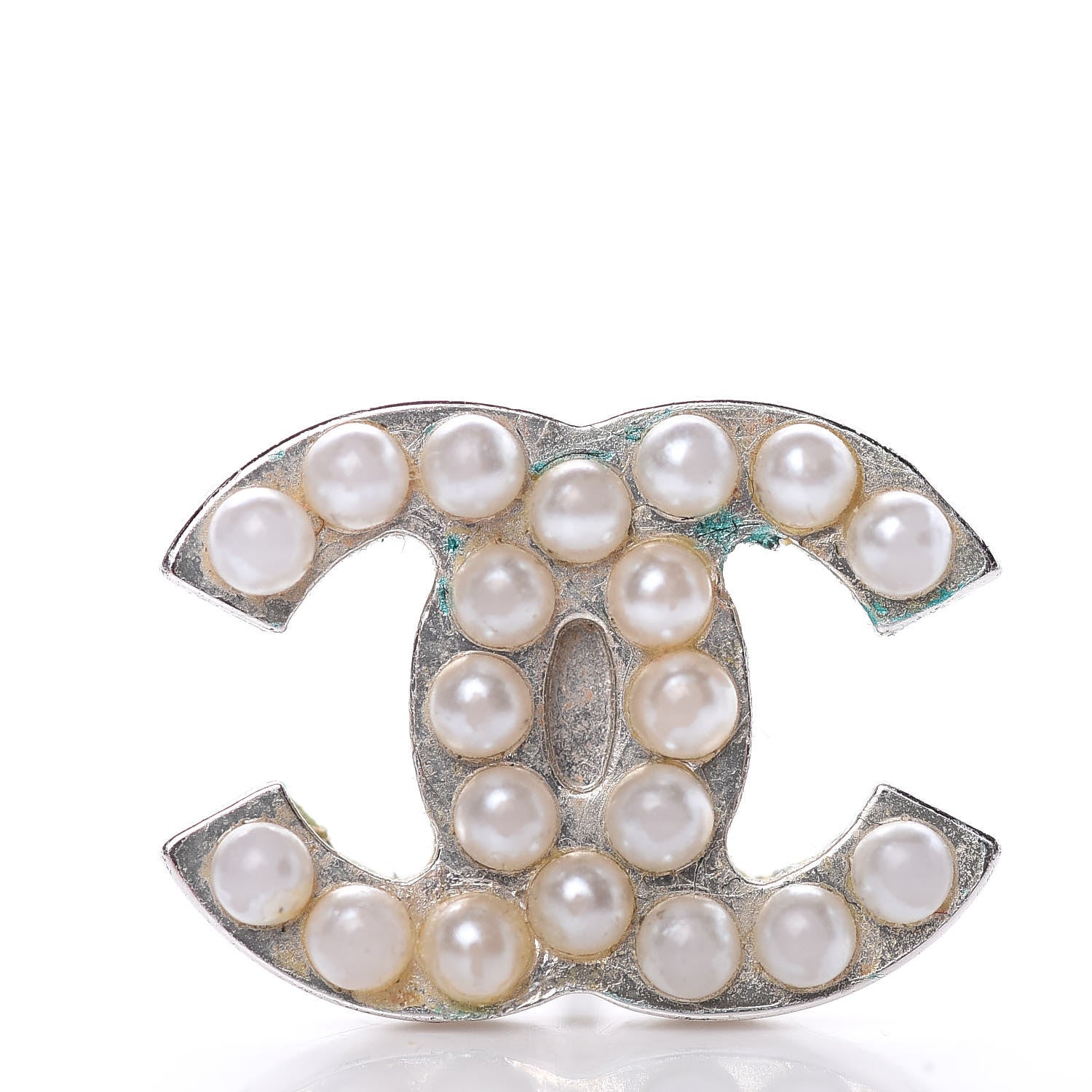 Chanel Pearl CC Earrings Silver 4 of 6