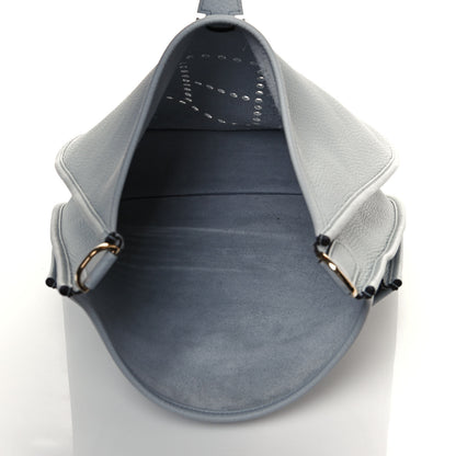 Hermes Taurillon Clemence Evelyne III GM Bleu Pale 5 of 14