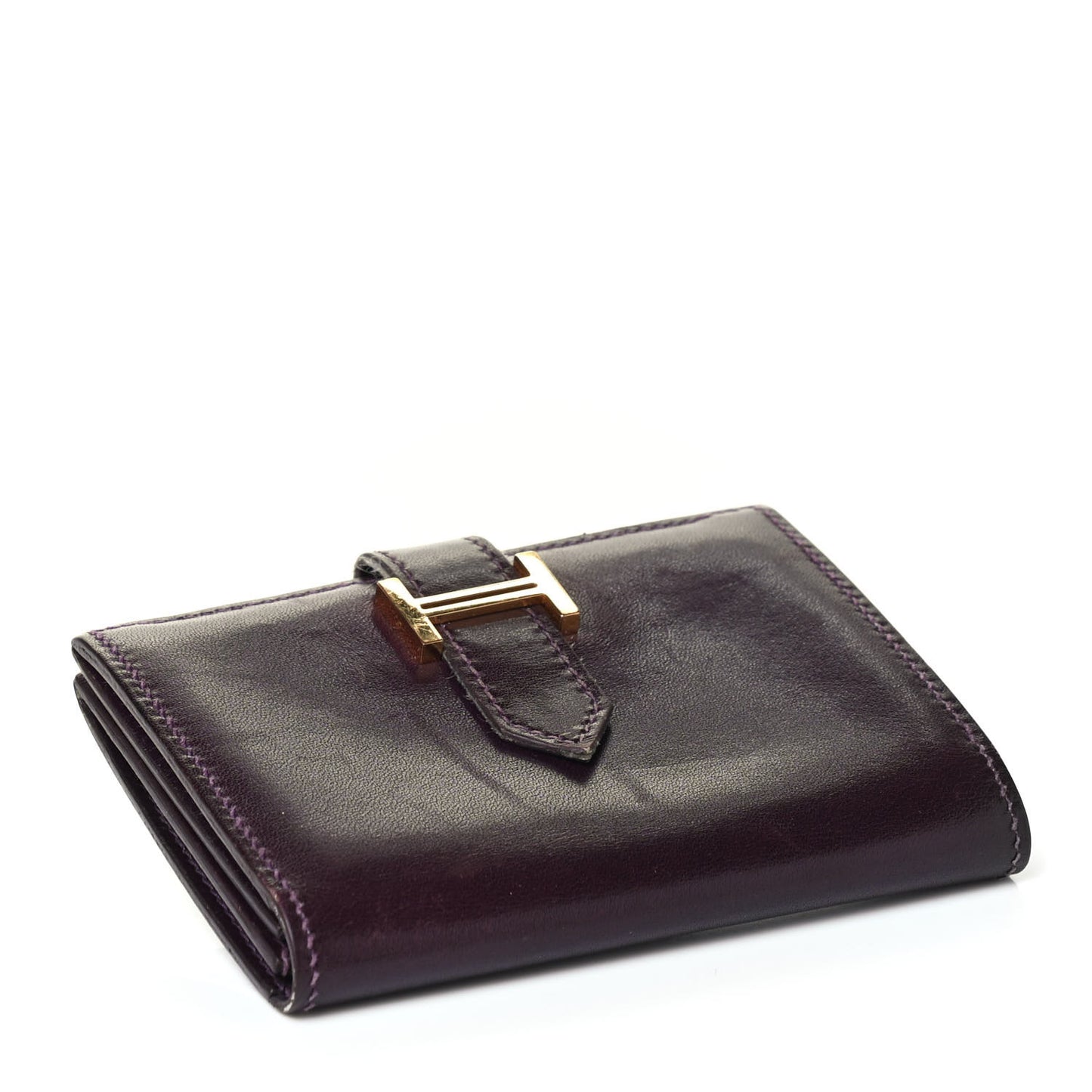 Tadelakt Bearn Card Holder Wallet Prune