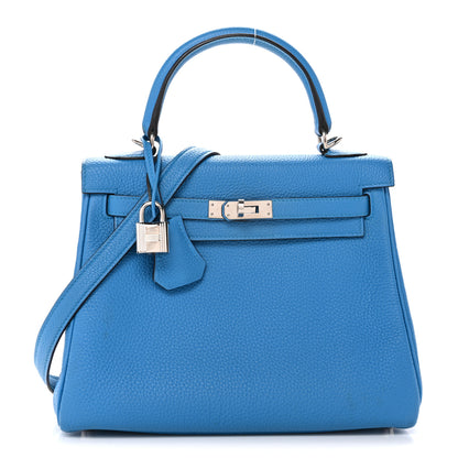 Hermes Togo Kelly Retourne 25 Bleu Frida 1 of 14