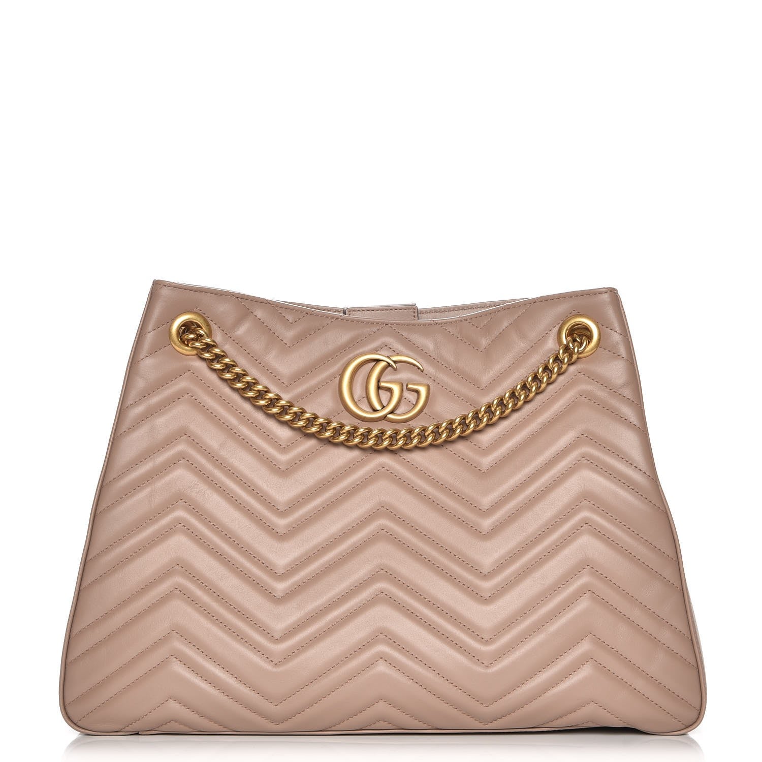 Gucci Calfskin Matelasse Medium GG Marmont Shoulder Tote Bag Porcelain Rose 1 of 8