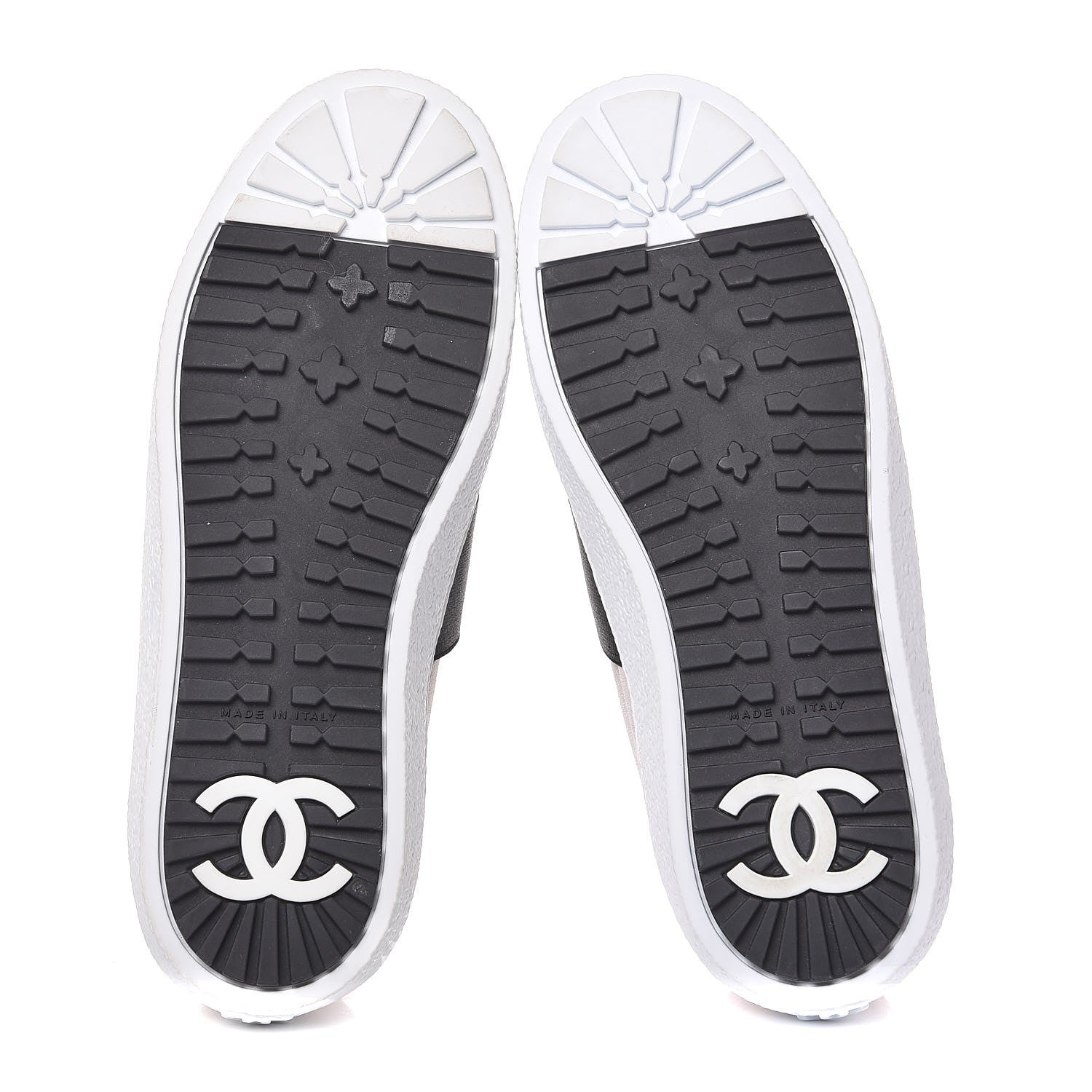 Chanel Suede Calfskin Tweed Sneakers 36.5 Black White 5 of 9