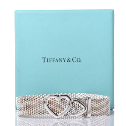 Tiffany Sterling Silver Heart Buckle Mesh Bracelet 5 of 5
