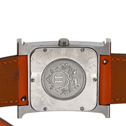 Hermes Stainless Steel Swift 30.5mm Heure H Hour Quartz Watch Orange 4 of 5