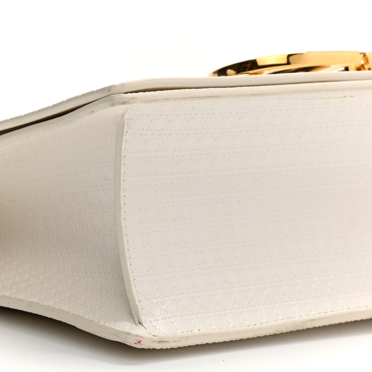 Christian Dior Patent Micro-Cannage 30 Montaigne Chain Flap Bag White 9 of 10