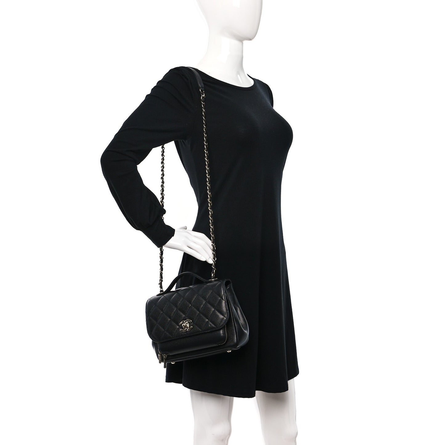 Caviar Quilted Medium Business Affinity Flap Black
