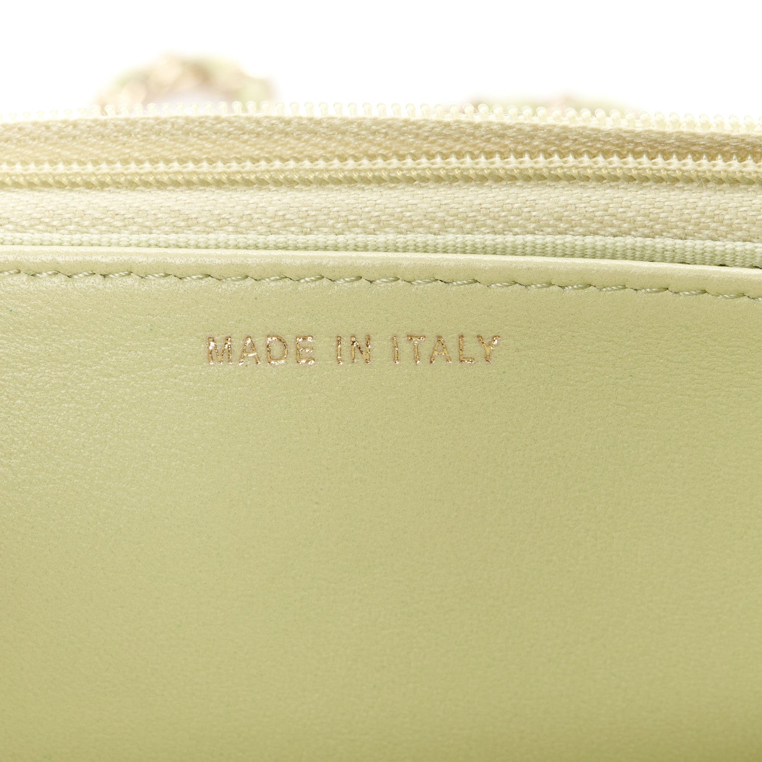 Chanel Lambskin Quilted Wallet On Chain WOC Light Green 7 of 12
