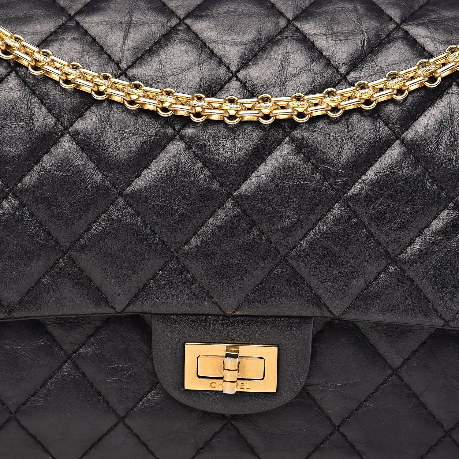 Chanel Aged Calfskin Quilted 2.55 Reissue 226 Flap Black 17 of 17
