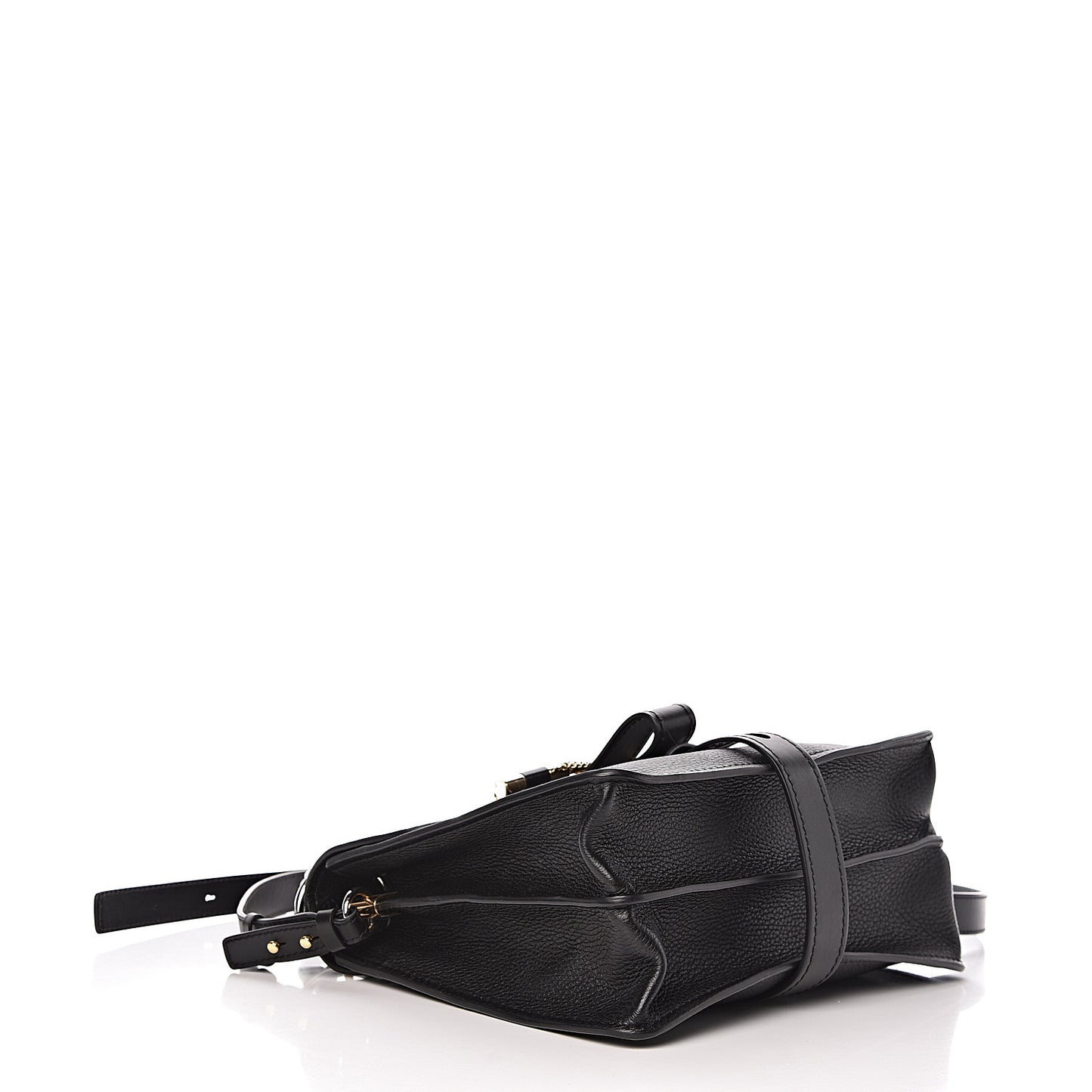 Grained Calfskin Medium Aby Day Shoulder Bag Black