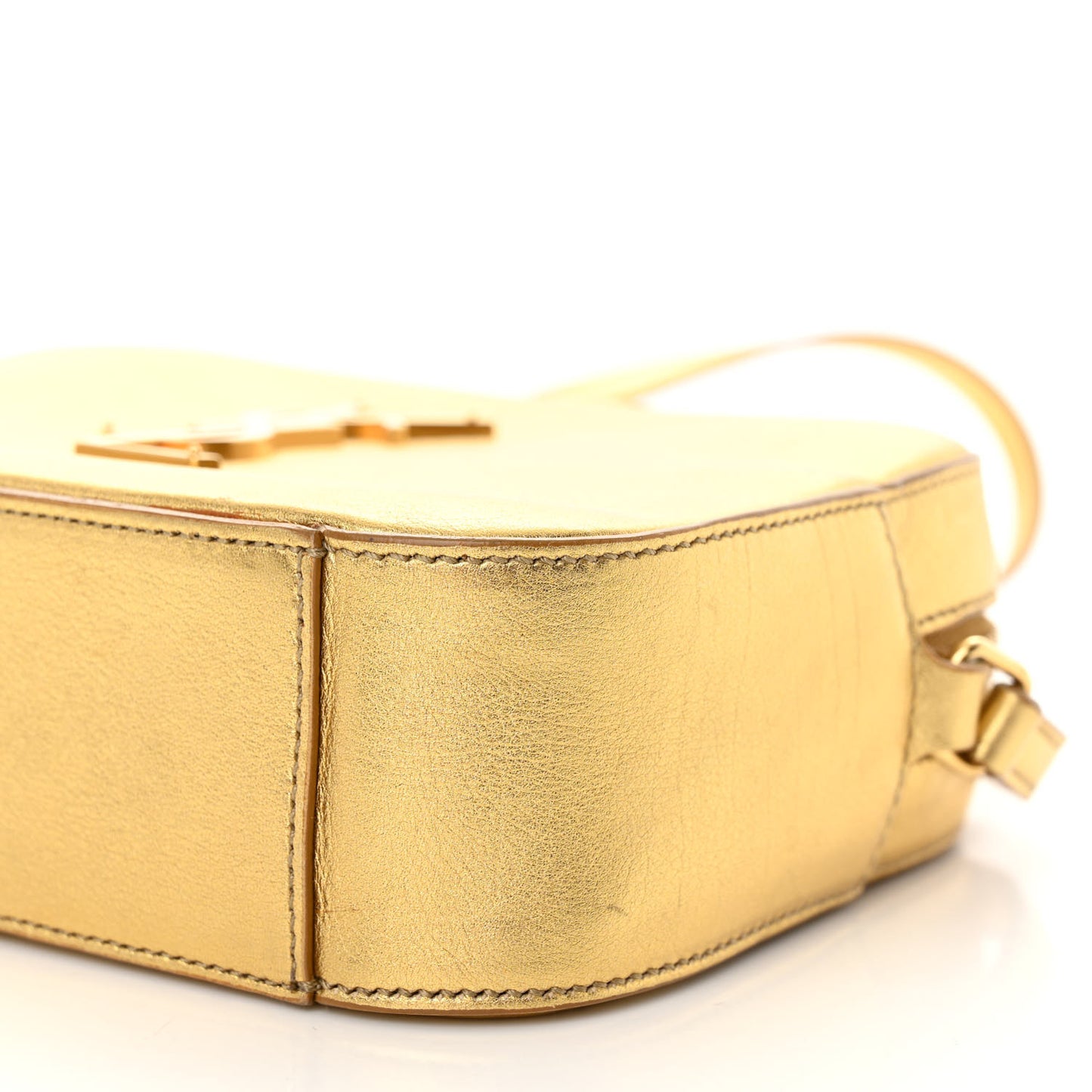 Metallic Calfskin Small Classic Monogram Camera Bag Gold