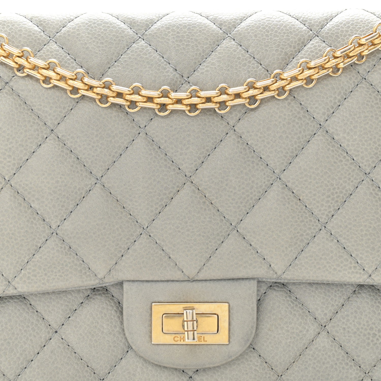 Chanel Caviar Quilted 2.55 Reissue 226 Flap Light Grey 8 of 14