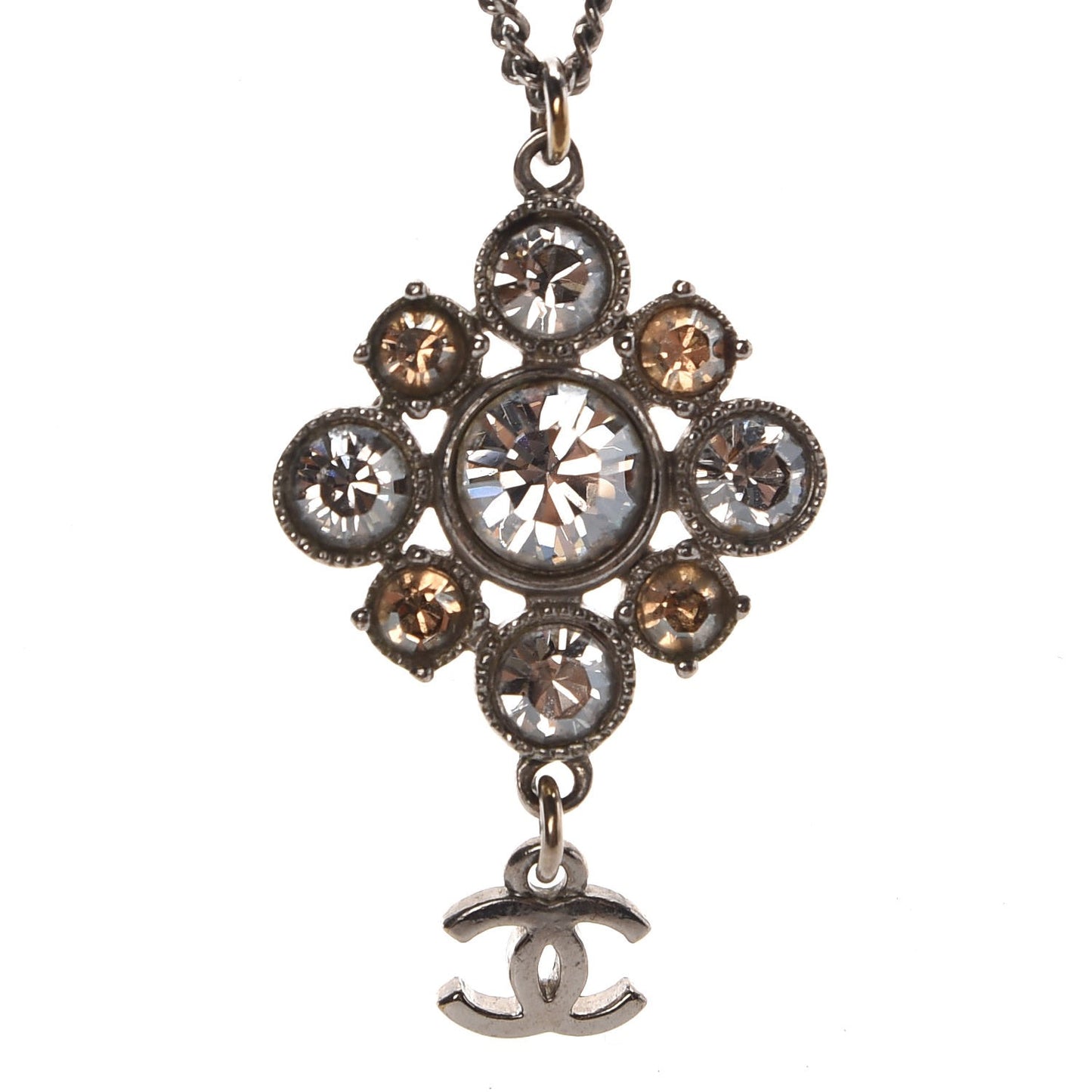 Crystal CC Necklace Silver
