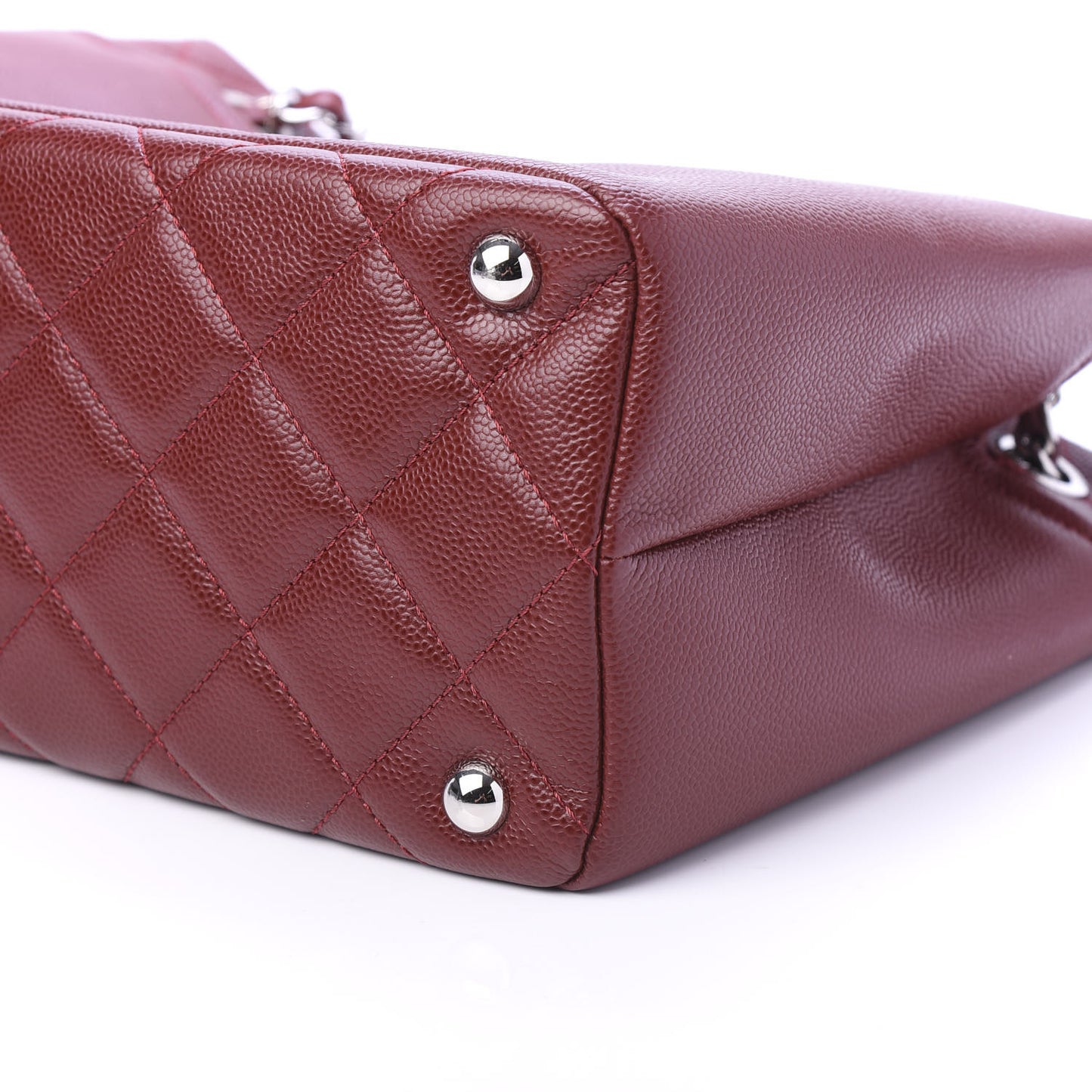 Caviar Quilted Large Timeless CC Soft Tote Dark Red