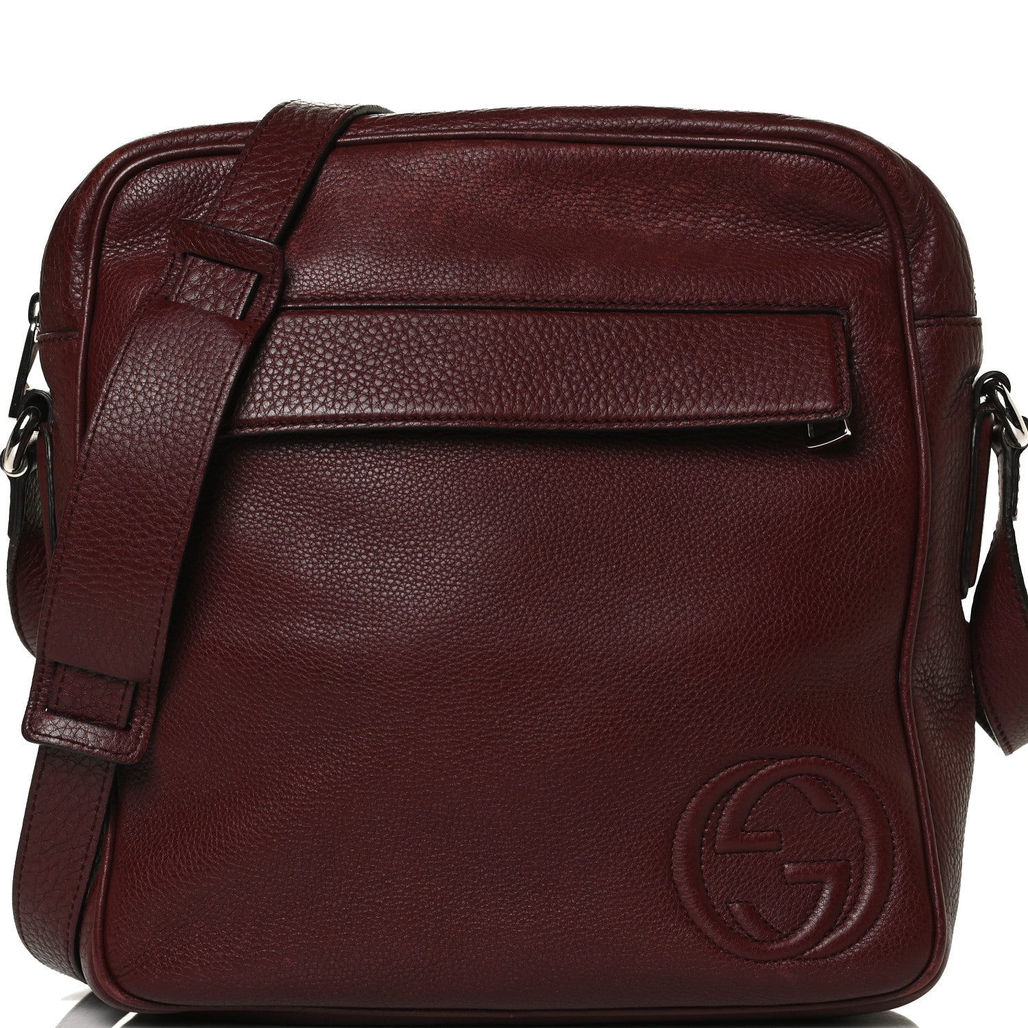 Gucci Pebbled Calfskin Medium Soho Messenger Bag Burgundy 9 of 18