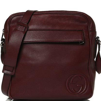 Gucci Pebbled Calfskin Medium Soho Messenger Bag Burgundy 9 of 18