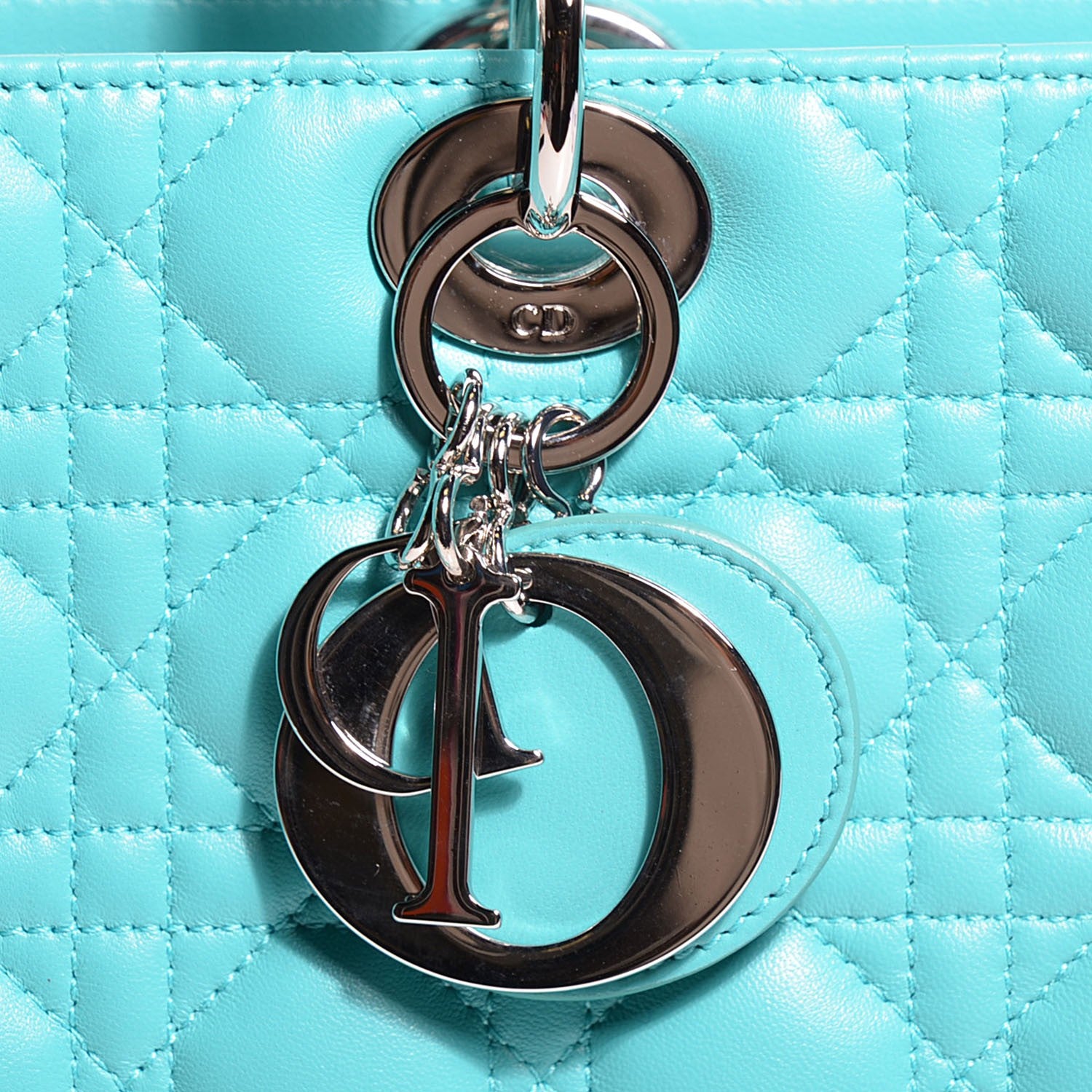 Christian Dior Lambskin Cannage Large Lady Dior Turquoise 6 of 9
