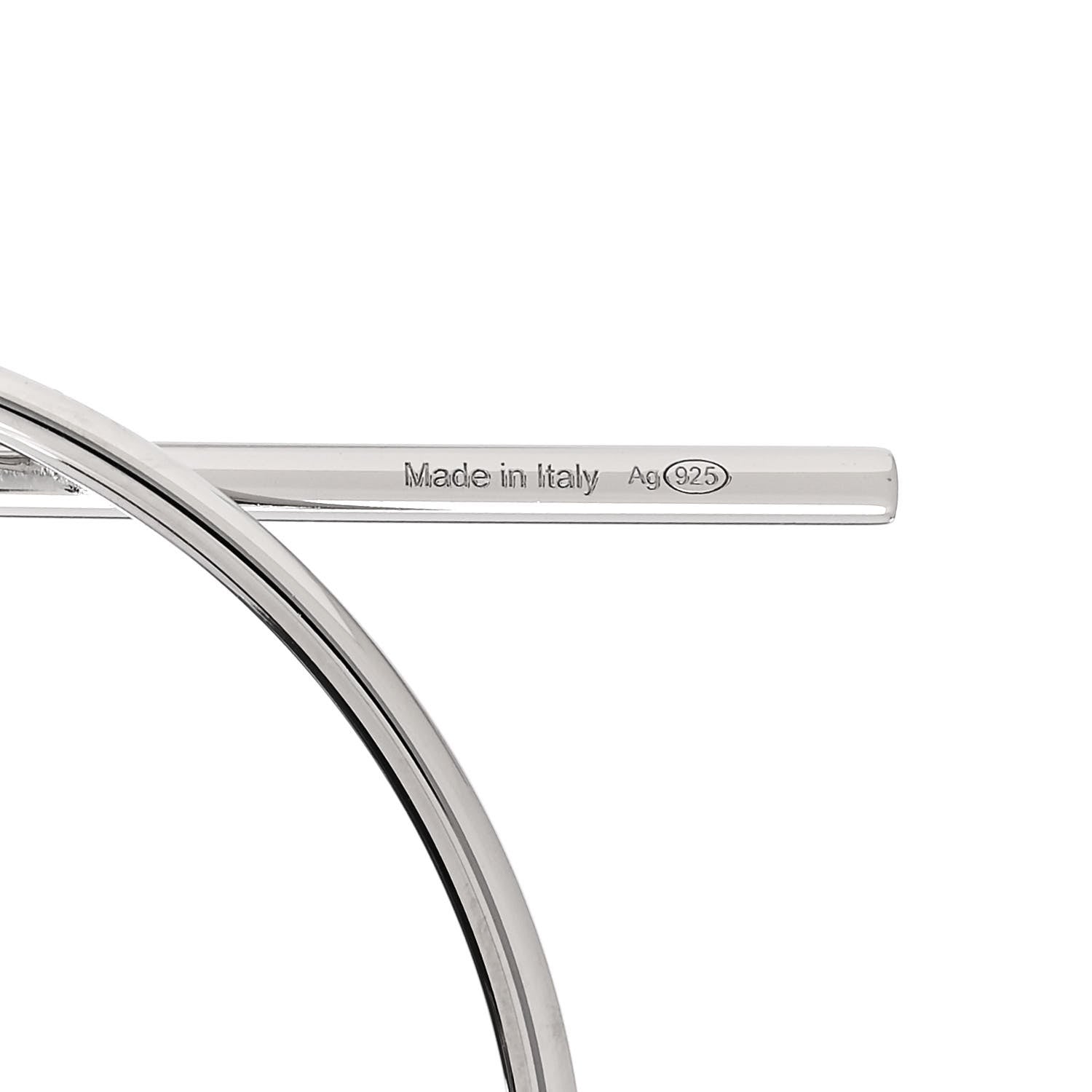 Hermes Sterling Silver MM Loop Earrings 4 of 5