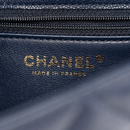 Chanel Caviar Quilted Medium Sweet Classic Flap Navy Blue 6 of 10