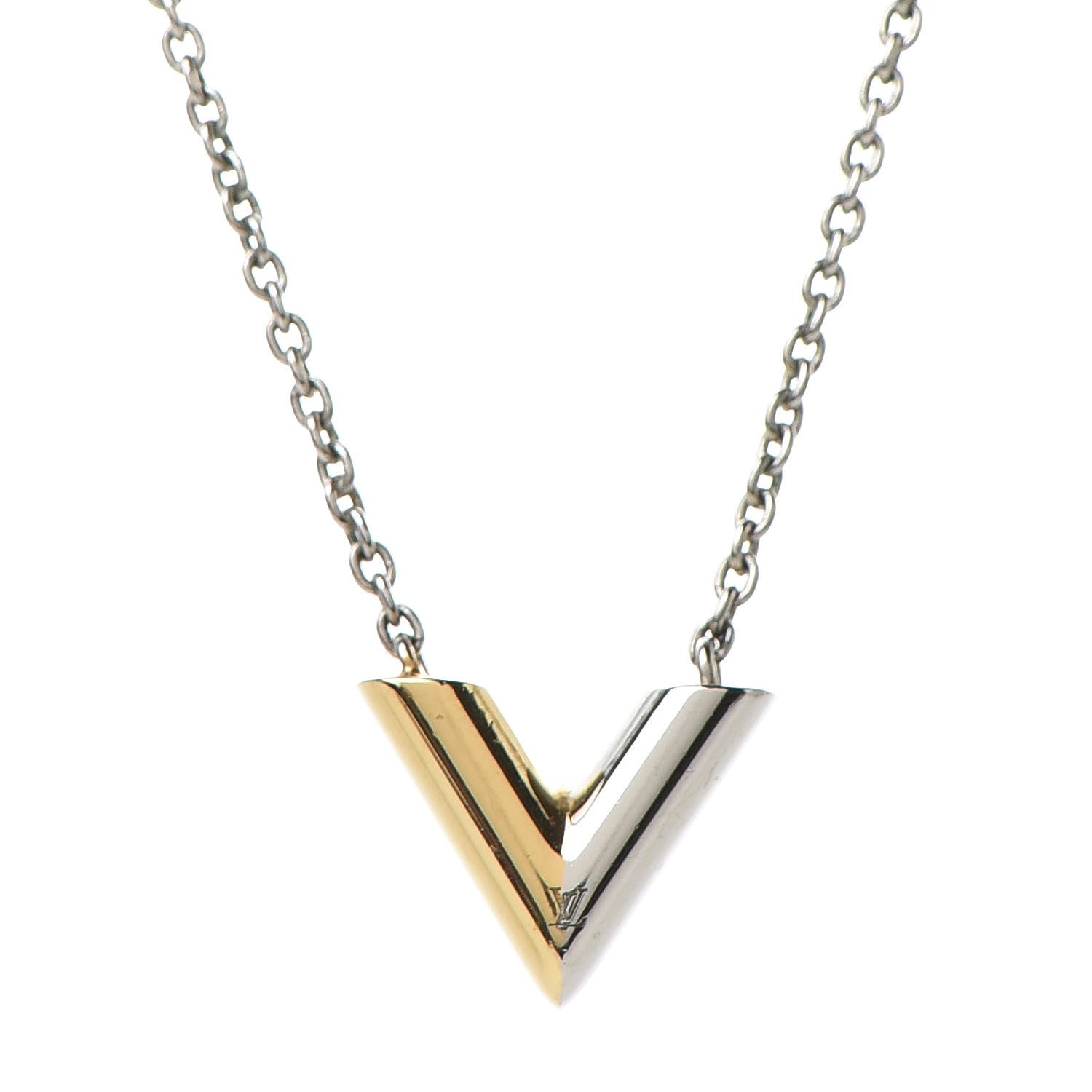 Louis Vuitton Essential V Necklace Silver 6 of 6
